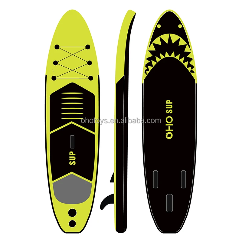 

Low Price Paddle Board Dropshipping 10.5ft Double Layer Inflatable Stand Up SUP Surfboard Sea Shark Surfing Yoga Board With Pump