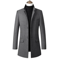 

Men's Stylish Single Breasted Wool Walker Coat Thick Winter Jacket 4 Colors