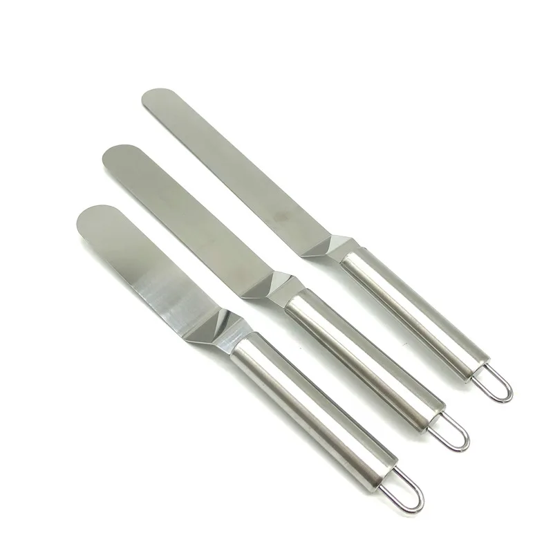 

Food Grade kitchen Dishwasher stainless steel metallic Spatula Set cake tools for Baking, Customized color