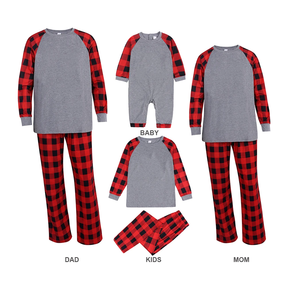 

Custom Printed Two Pieces Set Blank Christmas Family Pyjamas Manufacturer Christmas Pajamas Sets, As picture