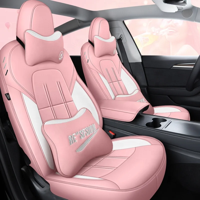 

2021 Luxury Car Seat Cover for Tesla Model 3 Car Leather Seats Cover Customized Car Accessories Front Rear Seat Cover