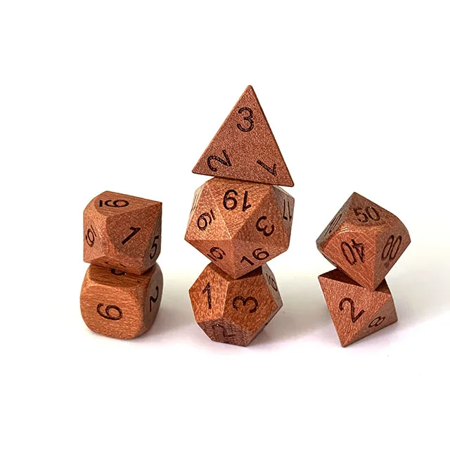 Zebra Wood Dnd Dice Set, Polyhedral Dice, D&D Dice, Dungeons and