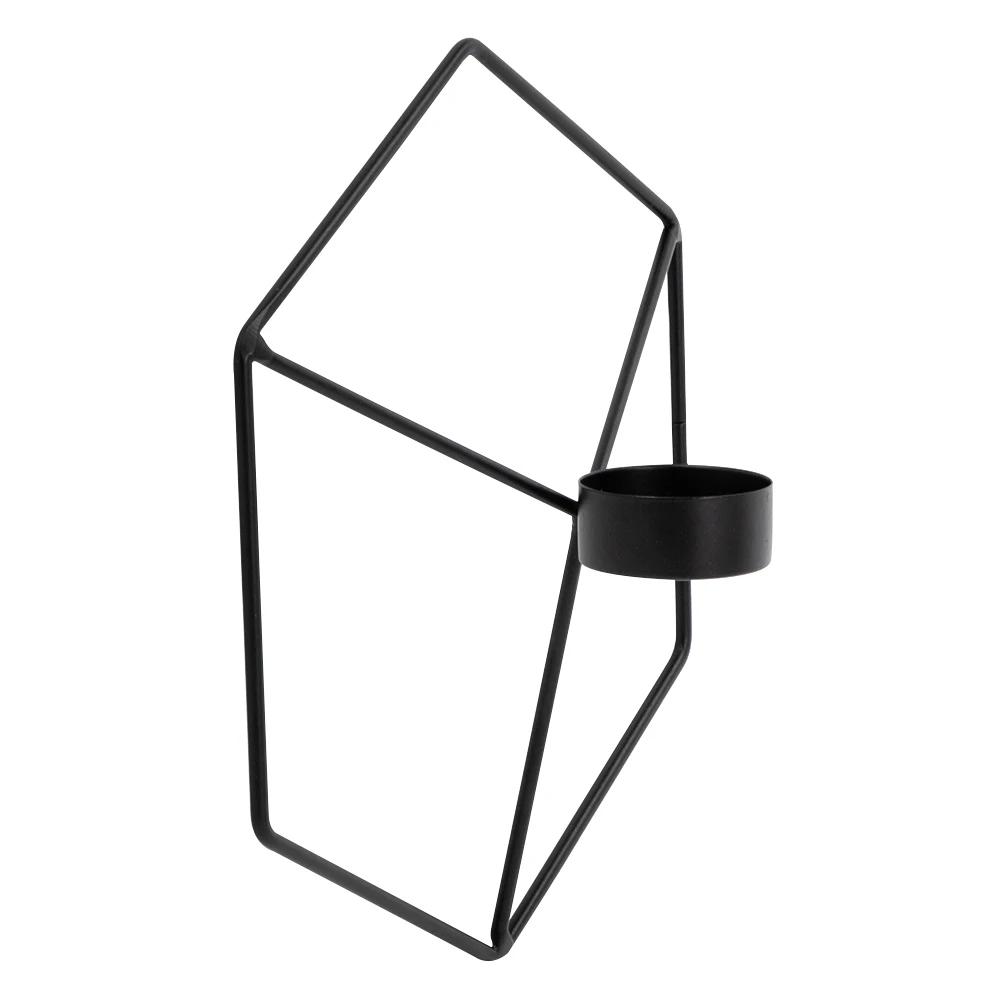 

Free Shipping Props Candle Romantic Ornaments Modern Minimalist Square Shape 3D Geometric Shape Creative Candle Holder, Black