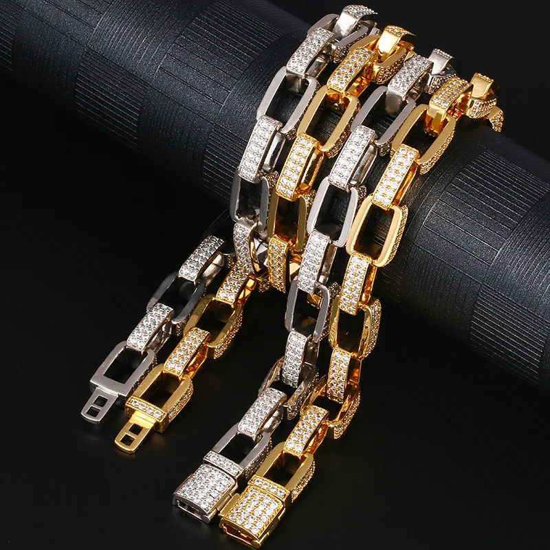 

New S925 Hiphop Mens Jewelry New Gold Chain Design Iced Out Odin Link Chain Necklace