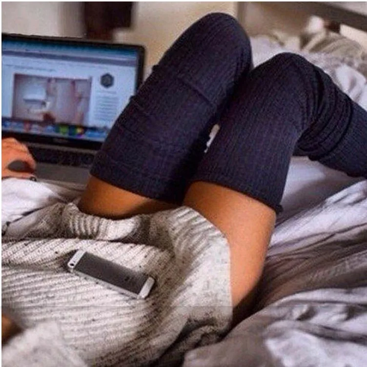 

Wholesale custom over the knee multi-colors cotton long thigh high socks for ladies