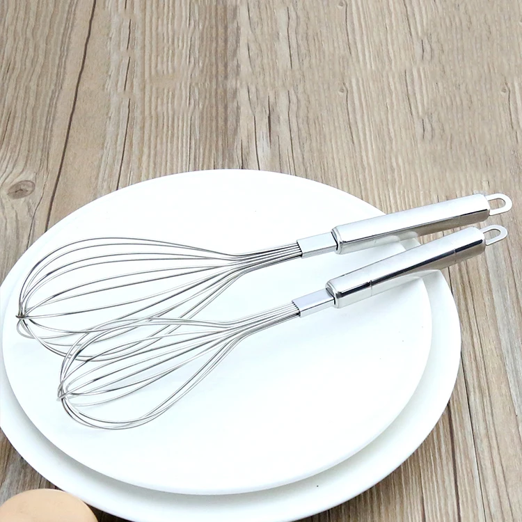 

kitchen accessories easy hand push handheld paste cream mixer tool stainless steel handle egg whisk, Silver
