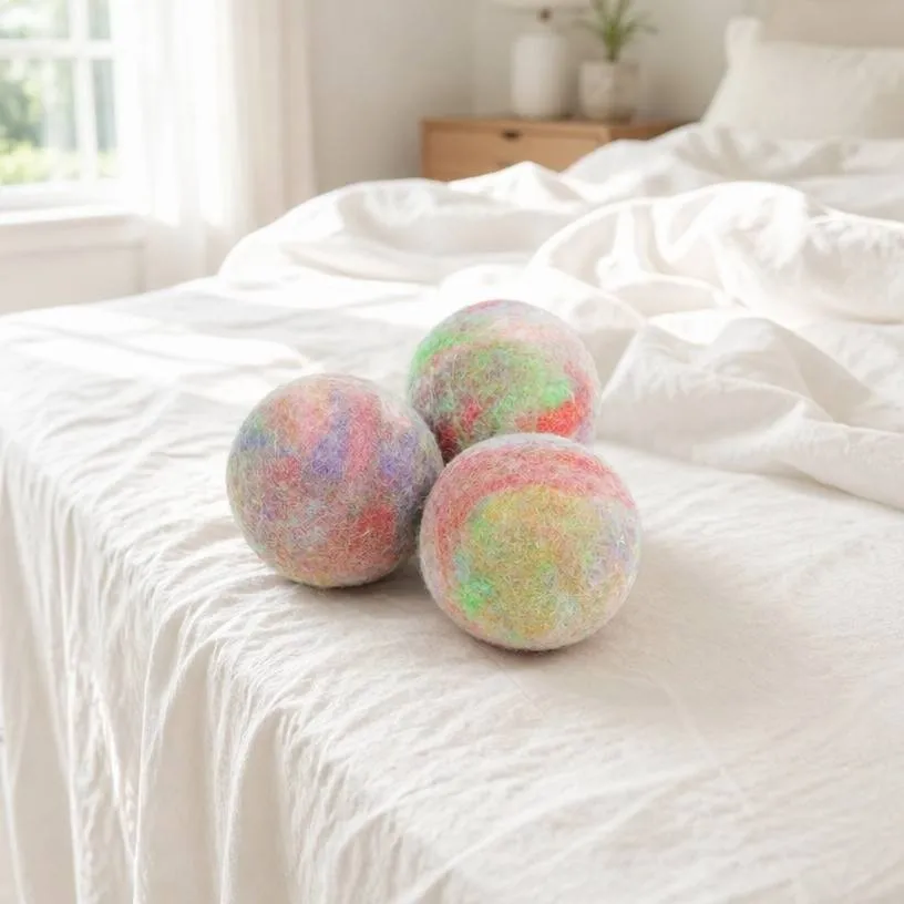 Cozy Morning Bedding with Rainbow Balls