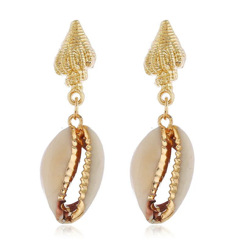 

Conch shell new arrival gold color drop earring