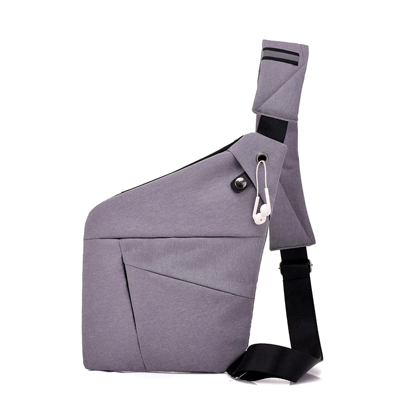 

High quality single shoulder casual sling bag lightweight anti theft Nylon chest bag men Cross body Bag, Gray/coffee/khaki/black