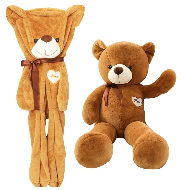 

2022 NEW Amazon hot sale Wholesale 40/ 80/ 100/ 160 cm Unstuffed Big Giant Bear Plush Skin Doll Toys for Valentines Day Gift