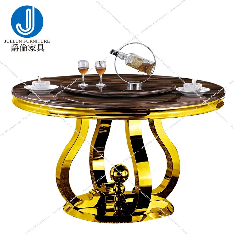 Steel table rotating dining table turn table
