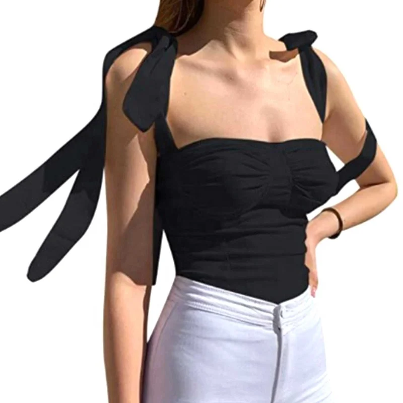 

Women's Sexy Vest Black Cami Low Cut Tank Tops Summer Sleeveless Camisole Ladies Vest Blouse