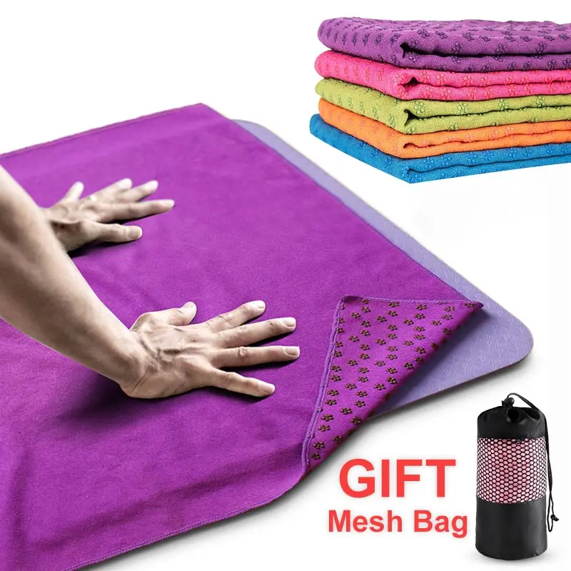 

Non Slip Blankets Fitness Sweat Absorbent Anti Skid Microfiber Exercise Pilates Training Yoga Mat Cover Towel