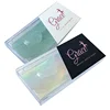 Private Label Sticky Logo Transparent Acrylic Display Case Eyelash Packaging Box Sleeve