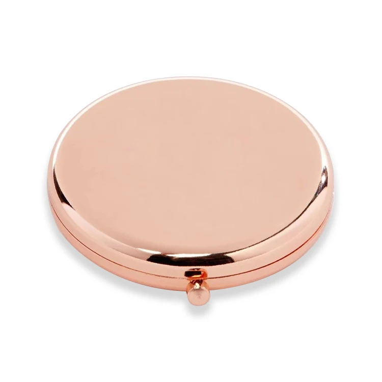 

Custom Logo Round Fold Makeup Mirror Rose Gold Double Sided Pocket Mirrors For Women Gift