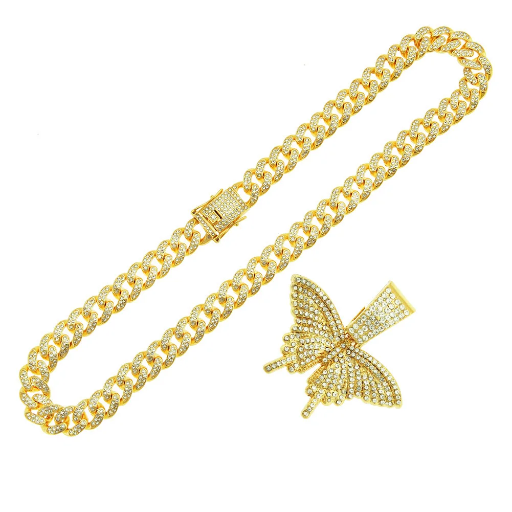 

New individuality cool beauty 2020 fashion crystal environmental protection gold silver chains set necklace