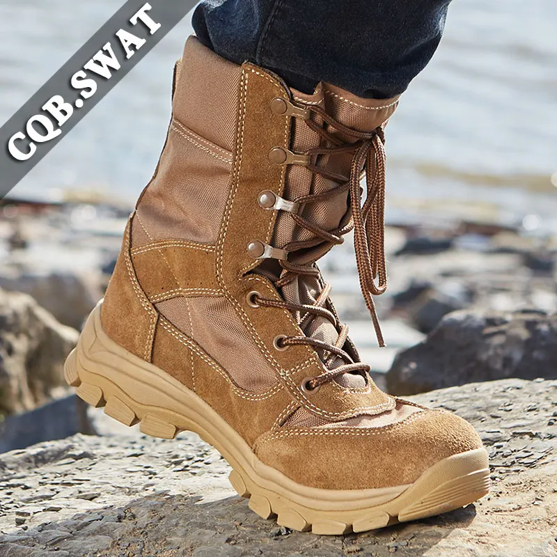

Suede leather military army desert boots