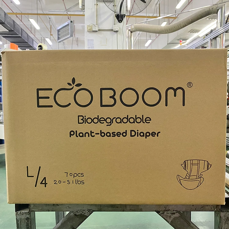 

ECO BOOM Wholesale Bamboo High Quality Disposable Infant L size Baby Diapers with Low Price