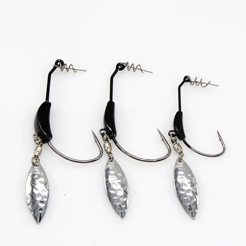 

Nude color crank hook fishing swing crank hook with lead and spoon lure, 2 colors