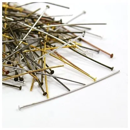 

PandaHall 5cm Nickel Free Mixed DIY Jewelry Making Supplies Iron Head Pins, Mixed color