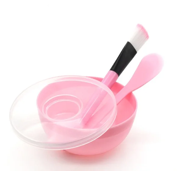 

Packed 4 In 1 Facial DIY Mask Bowl Brush Spoon Tools Set, As pics