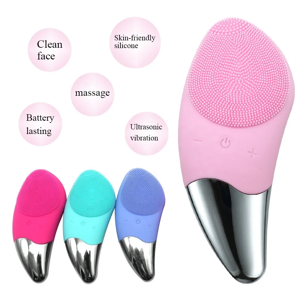 

Sonic Facial Cleansing Brush Waterproof Electric Face Cleansing Brush Device for Deep Cleaning Gentle Exfoliating Massaging, Pink,green,red,blue