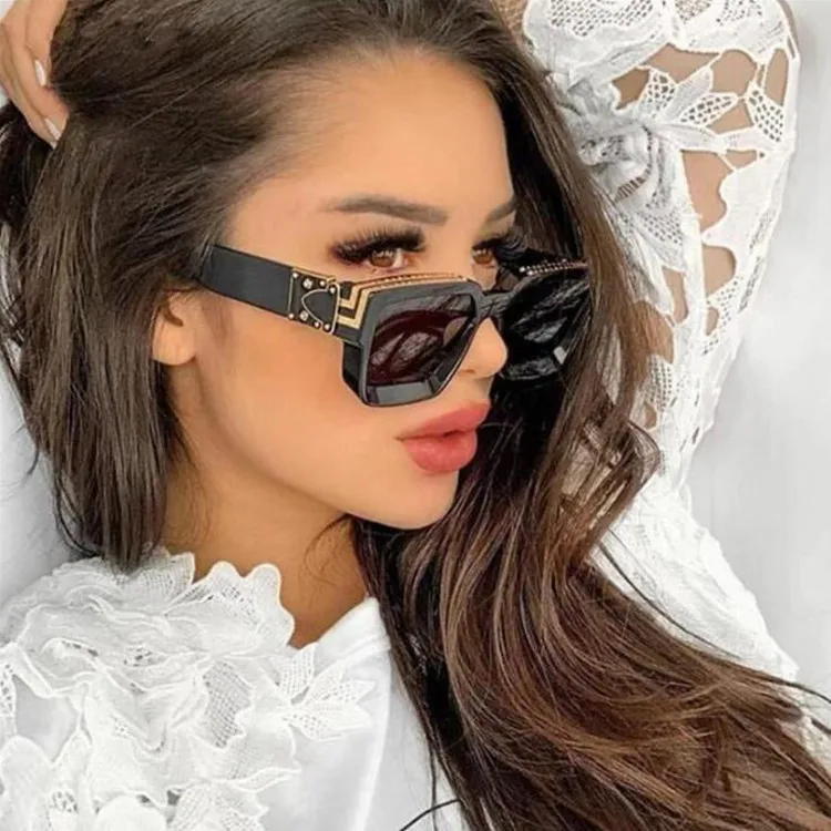 

Fashion Shades Women Luxury Designer Famous Branded Sun Glasses Square Frame 2021 Unisex Vintage Men Millionaire Sunglasses, As show /custom colors