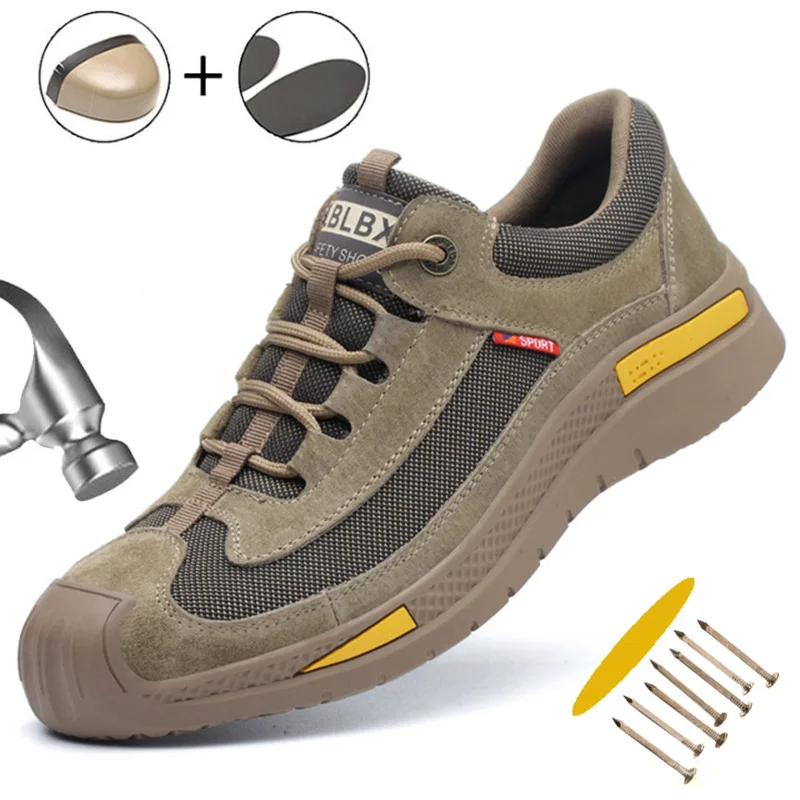 

Men's Safety Shoes Work Safety Boots Steel Toe Work Shoes Women Puncture-Proof Work Boots Indestructible Shoes Non-slip Boots