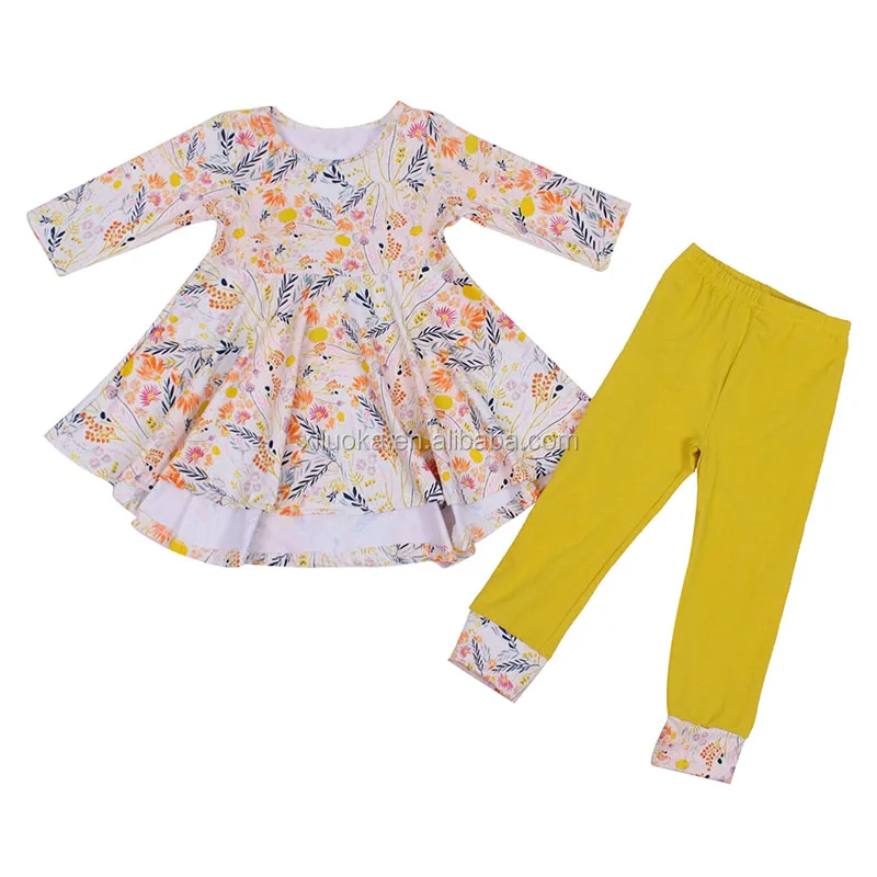 

2020 Wholesale Children Boutique Clothing Set Baby Girl Floral Outfits