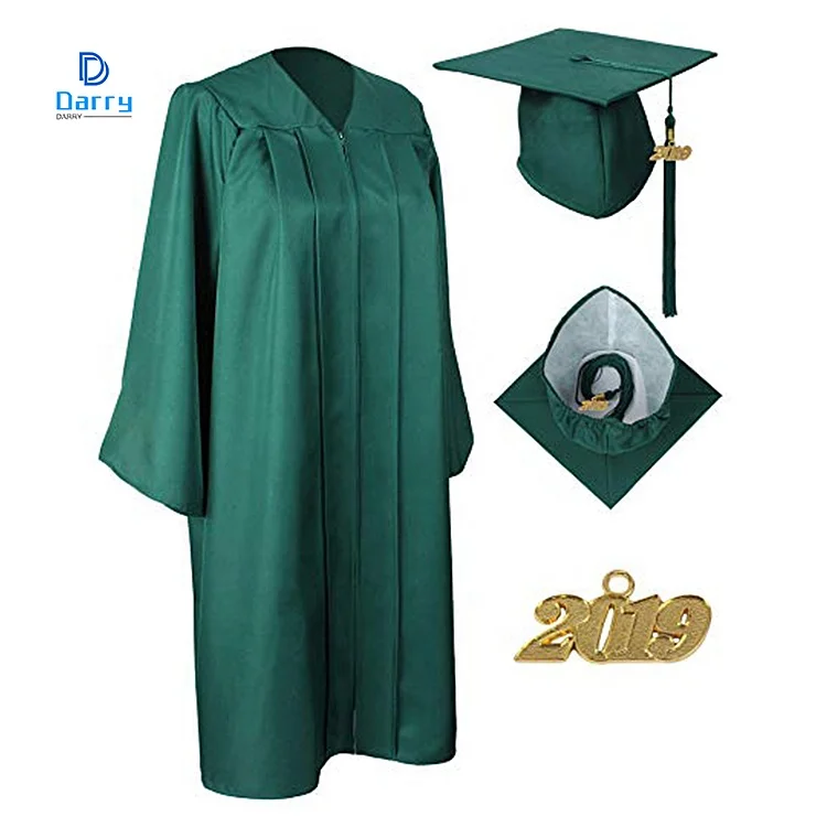 The Formal Elegant Uk Style Matte Green Academic Graduaion Gowns - Buy