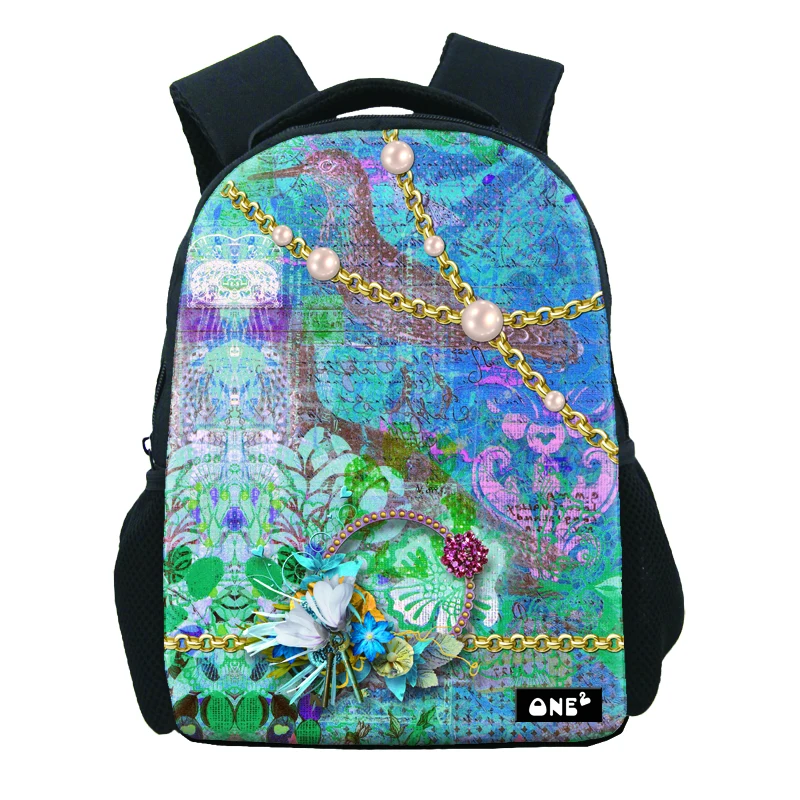 

Colorful outdoor school bag for students gold chain print bag school bag waterproof large capacity lightweight, Customized