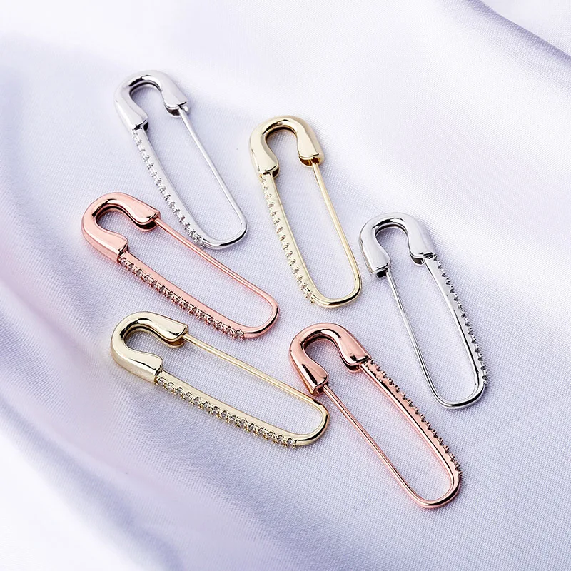 

Hip Hop Yishang Ear Jewelry Elegant Earrings Gold Plated Safety Pin Earring