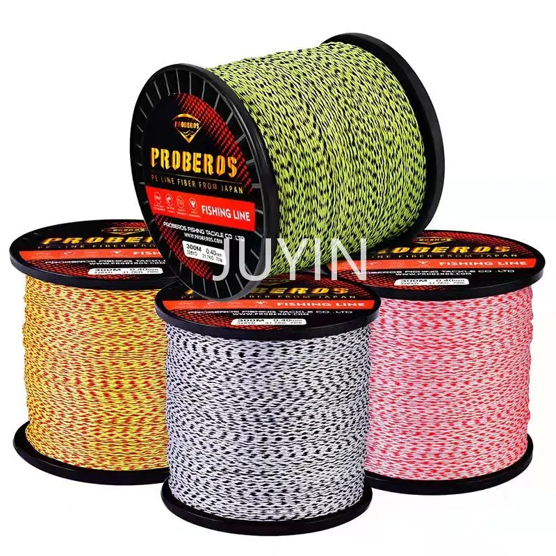 

JUYIN 9 braided 300m colorful fishing line PE braided main line for rock fishing and sea fishing, Multicolored