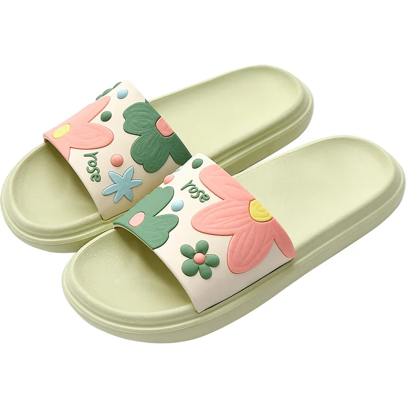 

2022 Summer PVC Soft Sole Beach Fashion Thicker Platform Women Slipper Indoor Bathroom Anti Slip Shoes Home Slide Slippers