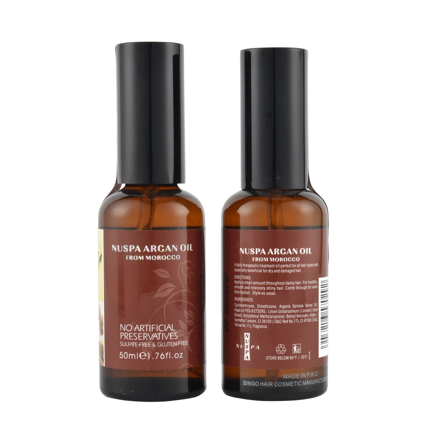 

NUSPA Hair Cosmetic Regrowth Hair Oil Type Repair Damaged Hair Private Label Argan Oil Morocco