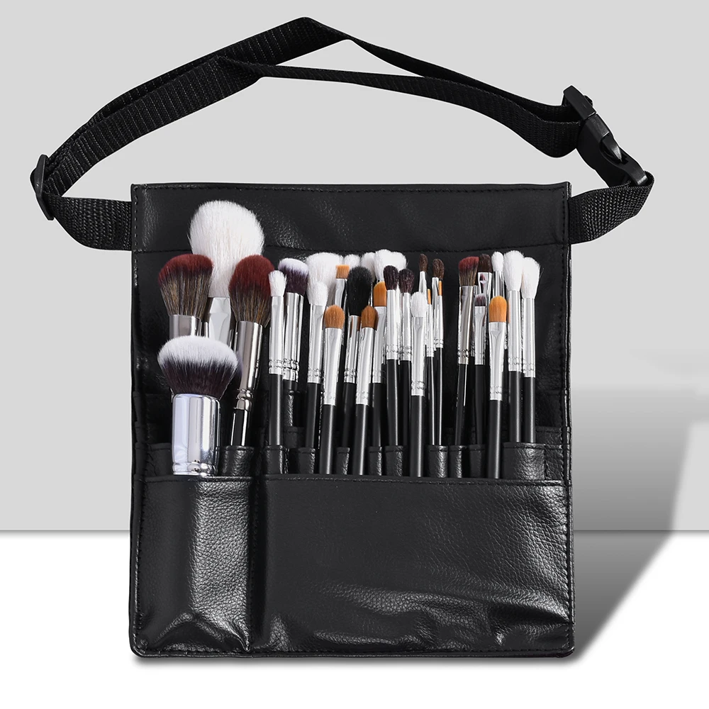 

BUEART Cosmetics black makeup brush set synthetic hair 15 pieces make up brushes foundation eyeliner eyebrow eyeshadow set, Black brown with private label