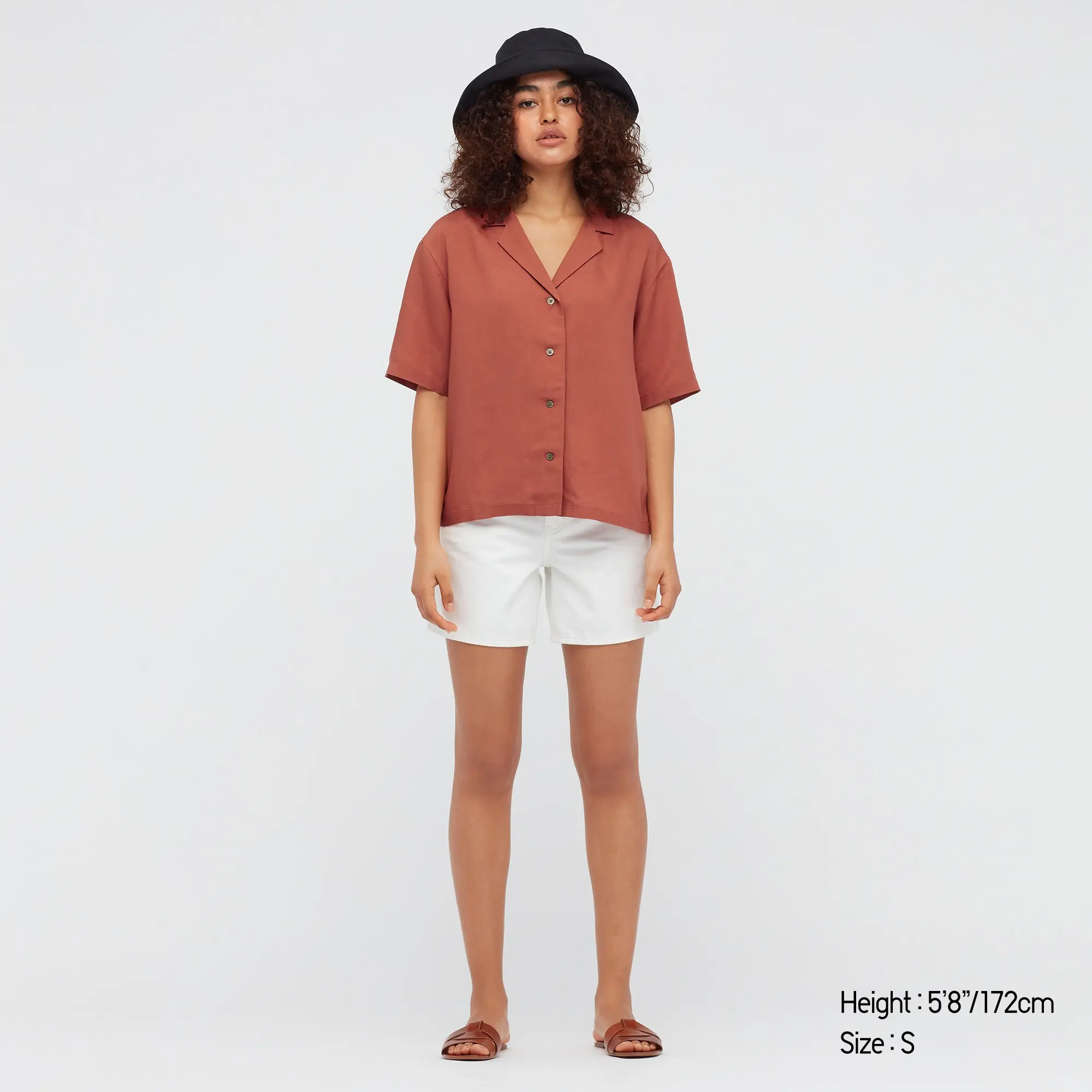 

Women Home Wear Linen Blend Short-Sleeve Summer Casual Shirt