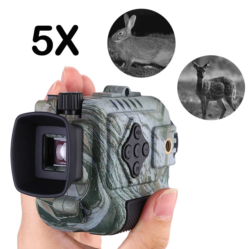 

P4-0118 5X Zoom Head Mounted Nightvision Gear Night Fishing Scopes Outdoor Scope Camera Mini Lightweight, Black, camouflage, green