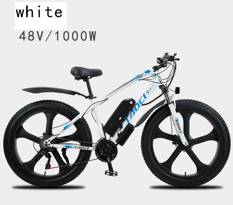 

48V 1000W Super Electric Mountain e Bicycle 26*4 fat tire electric bicycle wholesale price bike, Red orange green bule yellow customized color