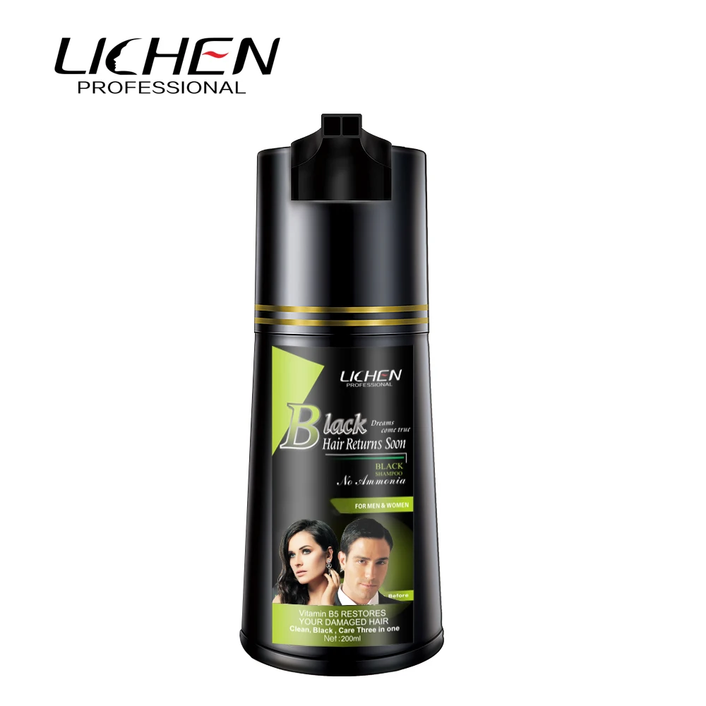 Professional Semi Permanent PPD Free Organic Black Hair Color Shampoo for Natural Black Hair