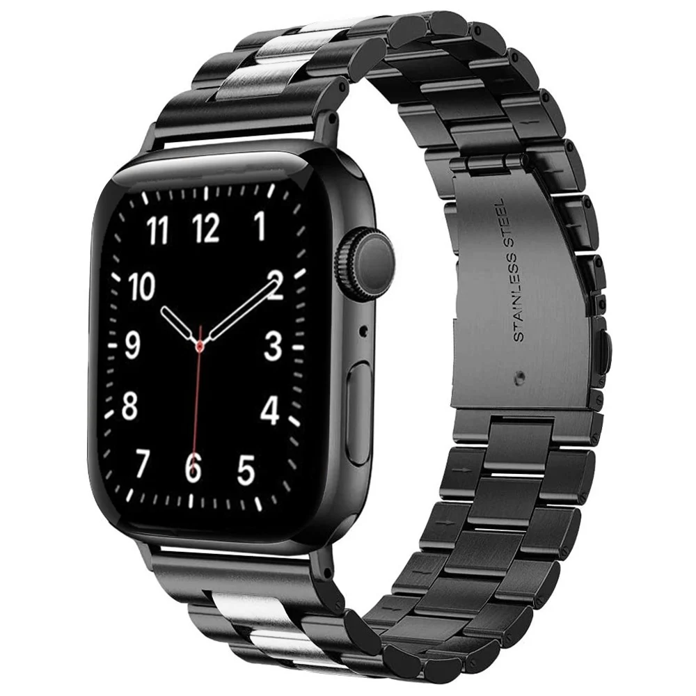 

High Quality Luxury Stainless Steel Metal Watch Band Strap For Apple Watch SE 6 5 4 3 2 1, 11 optional colors