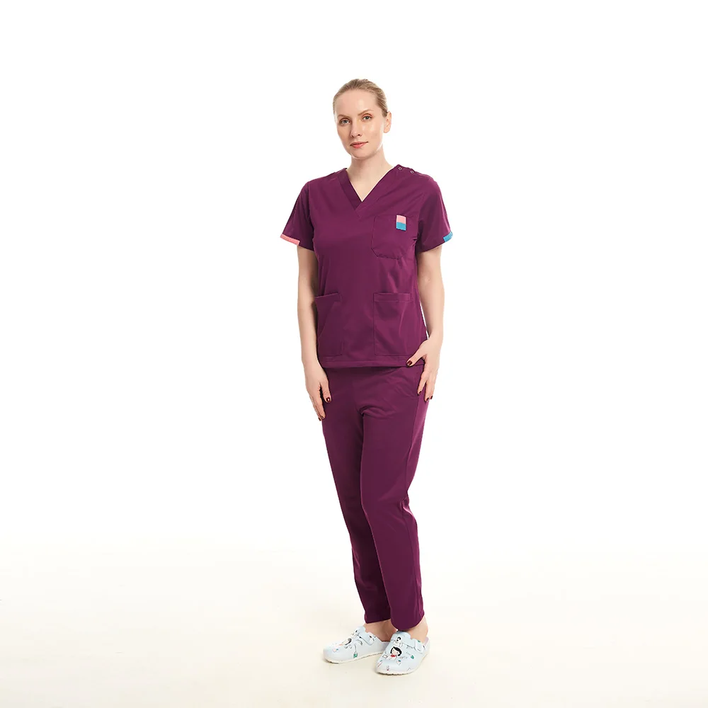 

top quality breathable nurses medical hospital uniforms nursing scrubs suits scrubs jogger nursing, Different color white lab coat
