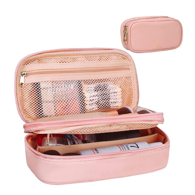 

European and American Style High Quality Women Waterproof Makeup Bag Simple Style Leather Cosmetic Bag