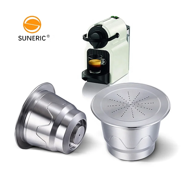 

Stainless Steel Refillable Reusable Cup Filter Empty Coffee Pod Capsules, Sliver