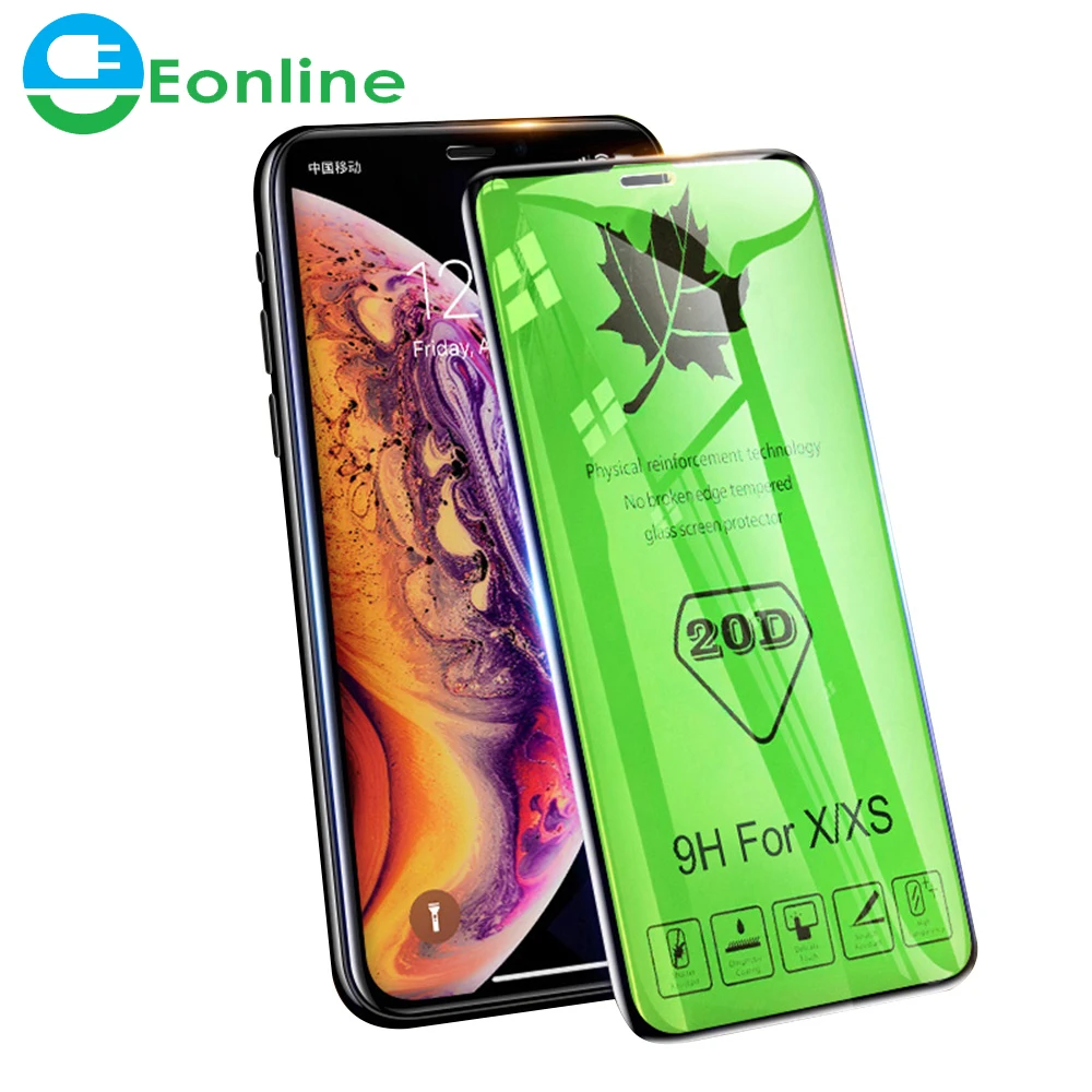 

Eonline Protective Glass For iPhone 6 6s 7 8 plus XR X XS i11 20D Curved Full Coverage Tempered Glass Screen Protector Film, Transparent