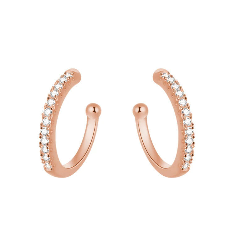 

POLIVA rose gold plated 925 sterling silver earrings earring ear cuff jewelry