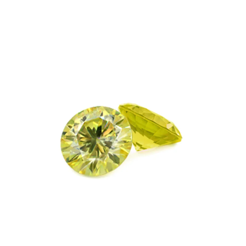 

2021 Newest Tech Synthetic Diamond 7.5MM 1cts Fancy color Vivid Colored Fancy Yellow Moissanite