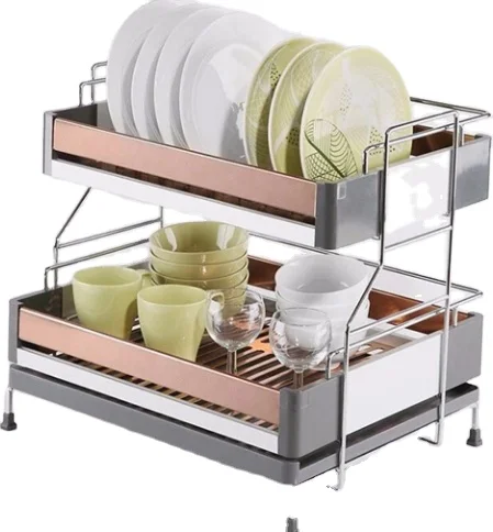 

Expandable Adjustable 3 tier Stainless Steel Metal Kitchen Storage Organizer Shelf Over The Sink Dish Rack, Customized color