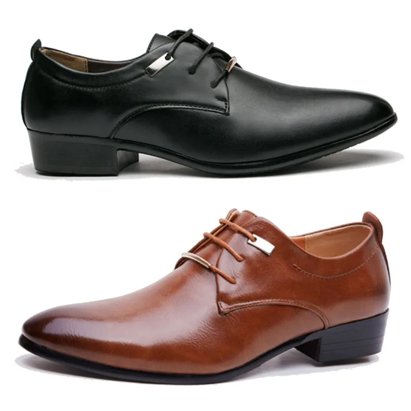 

2021 new leather genuine men's dress shoes