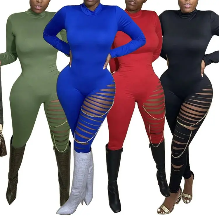 

D96382 Wholesale Price Solid Color Stretchy Cool Sexy Women Fashion Clothing Women One Piece Jumpsuits And Rompers